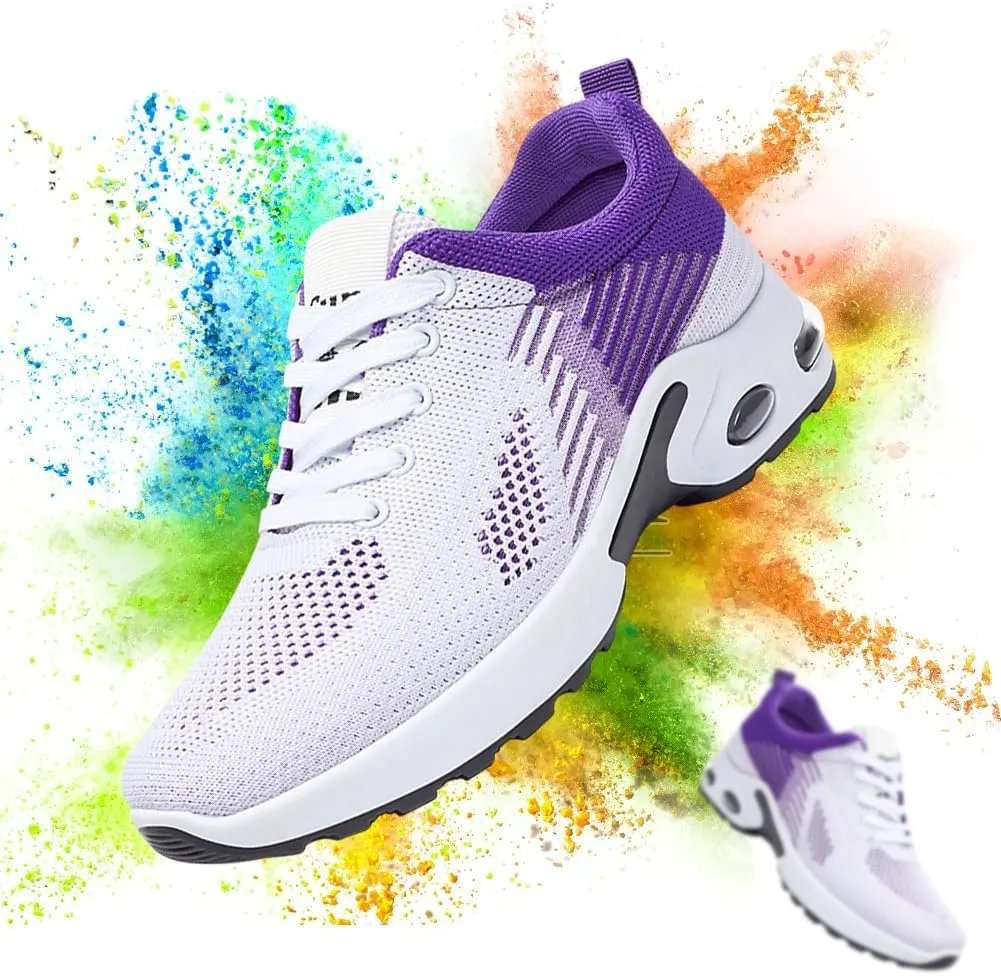 Padgene Womens Sneakers Air Cushion Running Shoes Lightweight Tennis Walking Shoes Mesh Breathable Gym Work Fashion Sneakers Athletic Comfortable Casual