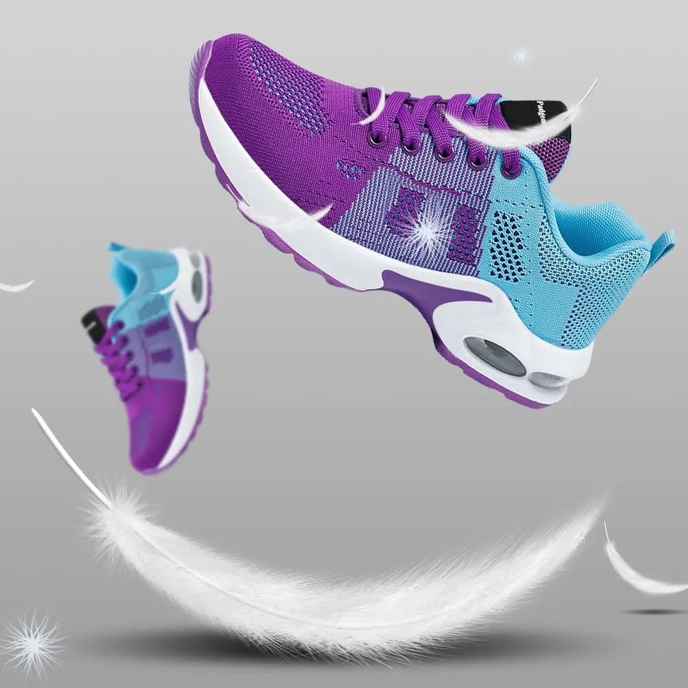 Padgene Womens Sneakers Air Cushion Running Shoes Lightweight Tennis Walking Shoes Mesh Breathable Gym Work Fashion Sneakers Athletic Comfortable Casual