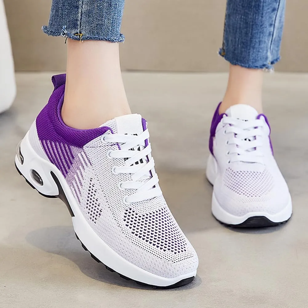 Padgene Womens Sneakers Air Cushion Running Shoes Lightweight Tennis Walking Shoes Mesh Breathable Gym Work Fashion Sneakers Athletic Comfortable Casual