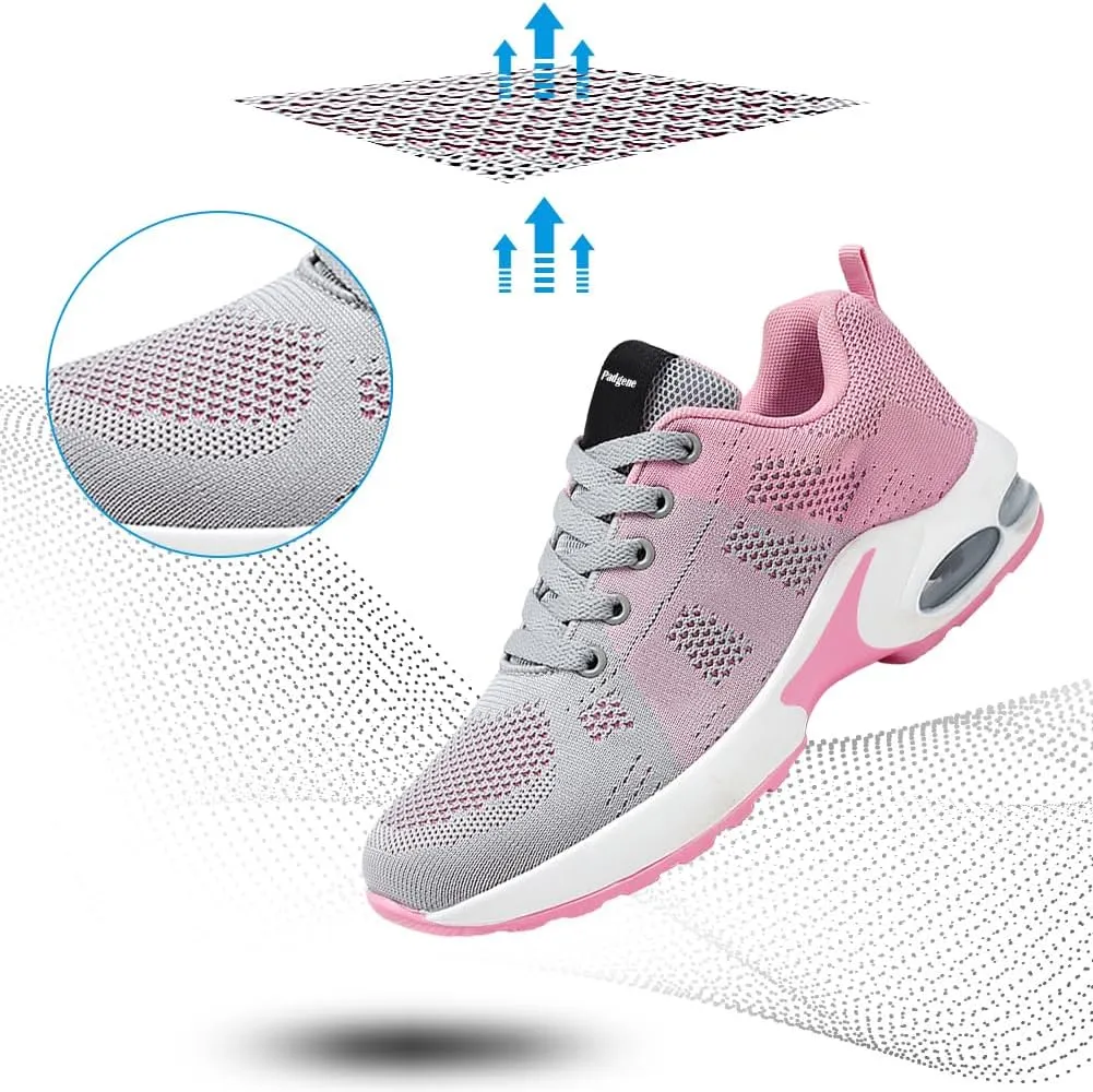Padgene Womens Sneakers Air Cushion Running Shoes Lightweight Tennis Walking Shoes Mesh Breathable Gym Work Fashion Sneakers Athletic Comfortable Casual
