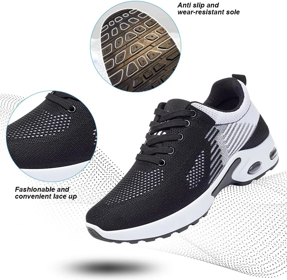 Padgene Womens Sneakers Air Cushion Running Shoes Lightweight Tennis Walking Shoes Mesh Breathable Gym Work Fashion Sneakers Athletic Comfortable Casual