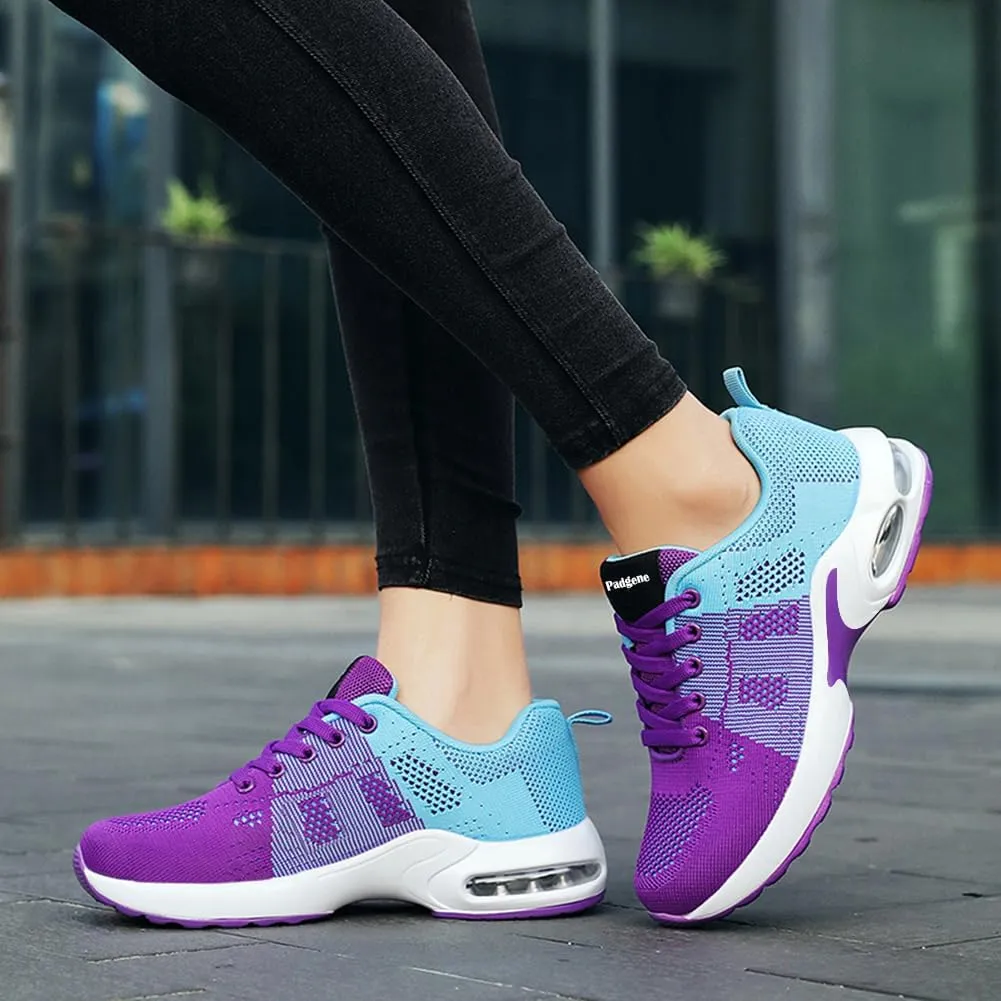 Padgene Womens Sneakers Air Cushion Running Shoes Lightweight Tennis Walking Shoes Mesh Breathable Gym Work Fashion Sneakers Athletic Comfortable Casual