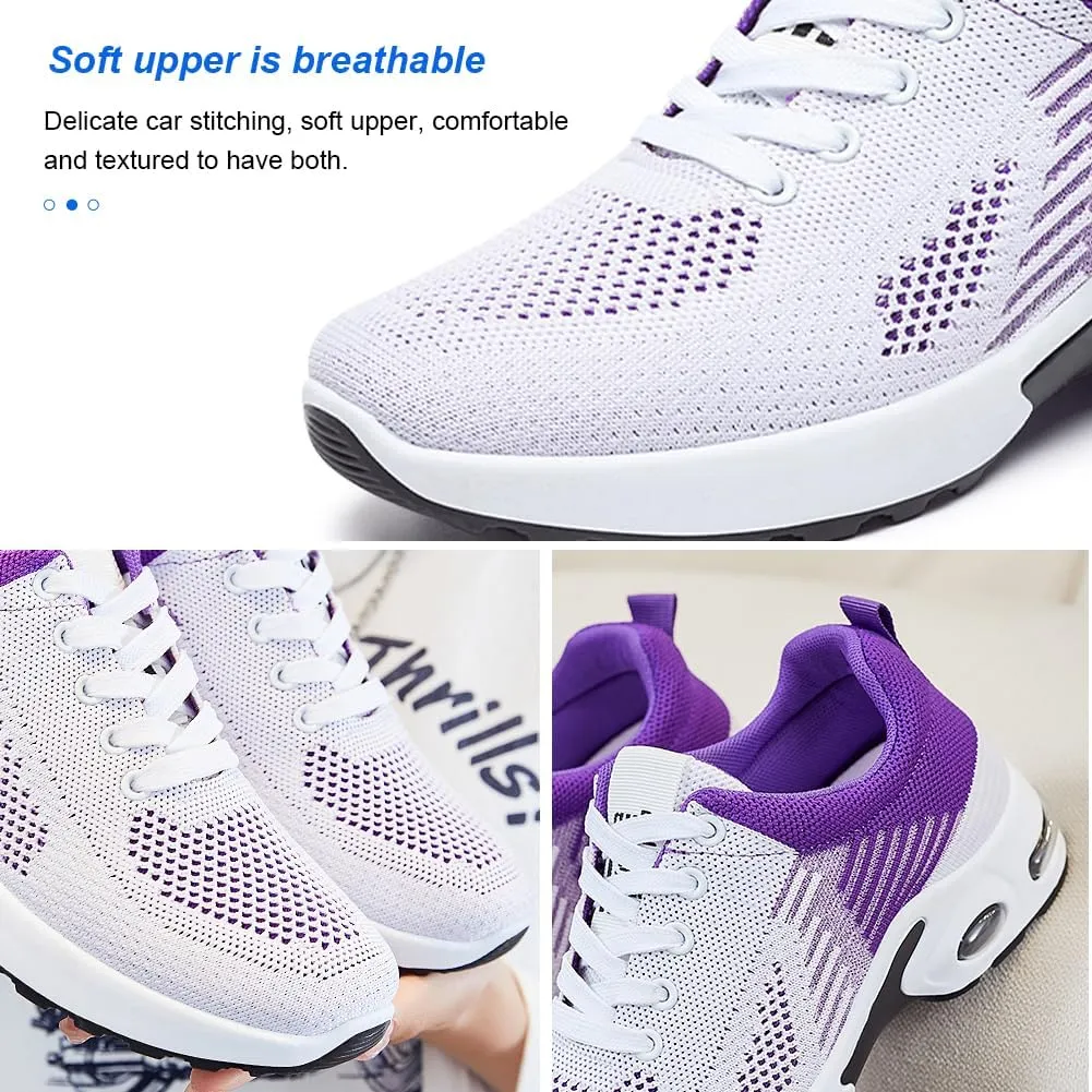Padgene Womens Sneakers Air Cushion Running Shoes Lightweight Tennis Walking Shoes Mesh Breathable Gym Work Fashion Sneakers Athletic Comfortable Casual