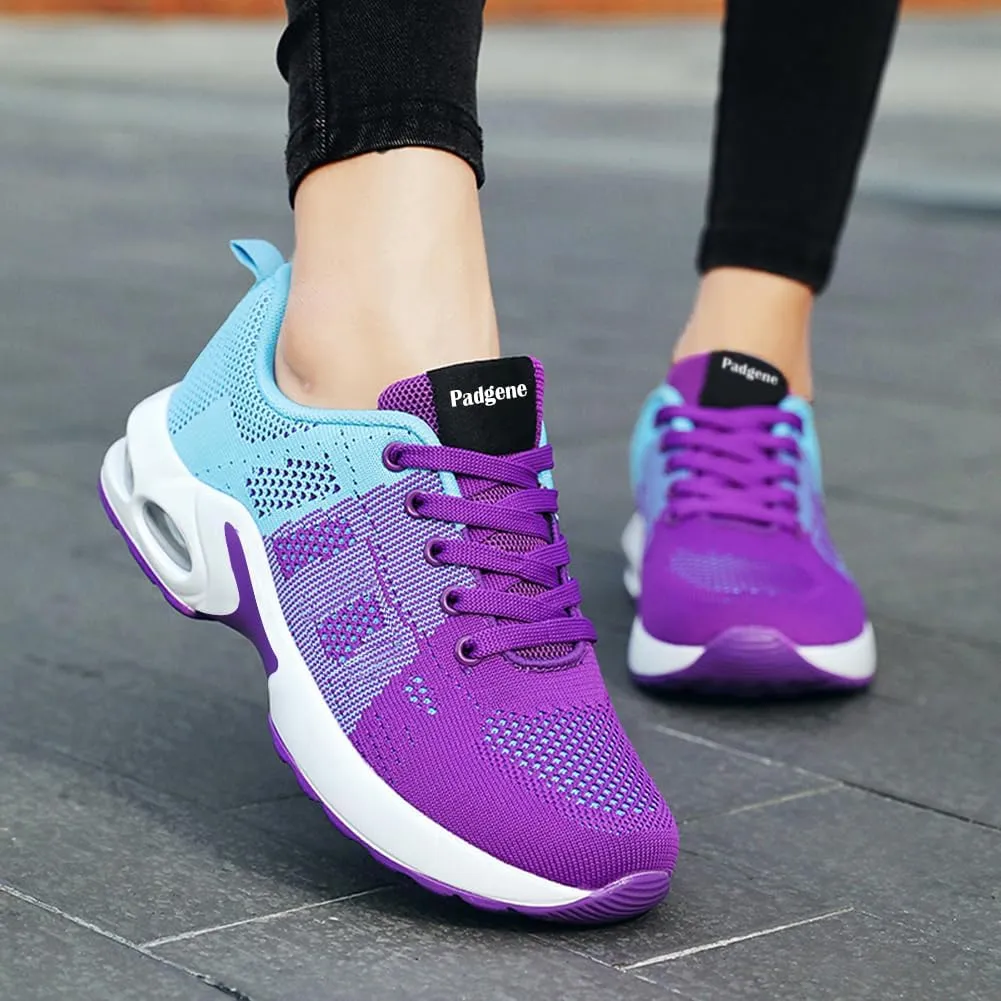 Padgene Womens Sneakers Air Cushion Running Shoes Lightweight Tennis Walking Shoes Mesh Breathable Gym Work Fashion Sneakers Athletic Comfortable Casual