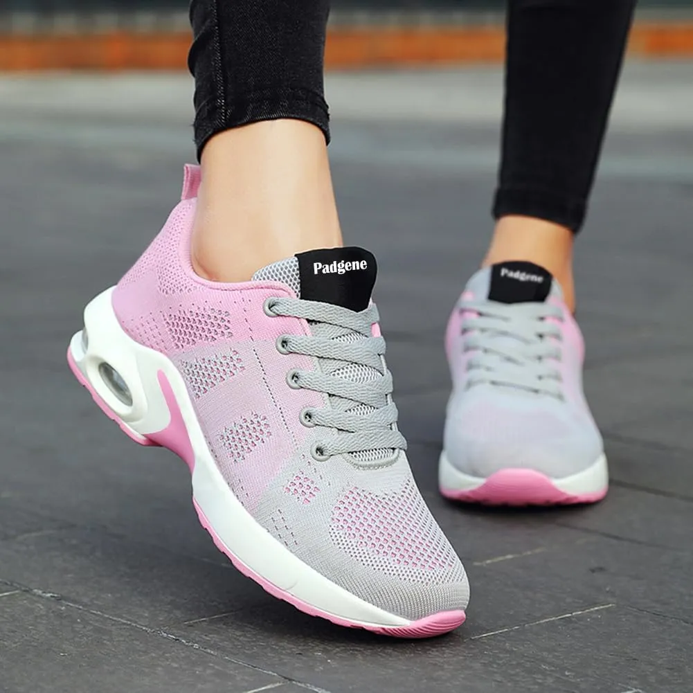 Padgene Womens Sneakers Air Cushion Running Shoes Lightweight Tennis Walking Shoes Mesh Breathable Gym Work Fashion Sneakers Athletic Comfortable Casual