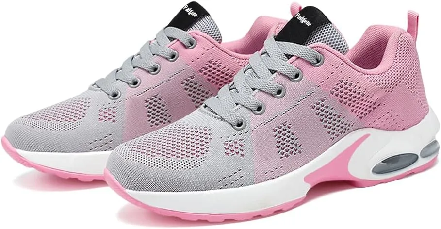 Padgene Womens Sneakers Air Cushion Running Shoes Lightweight Tennis Walking Shoes Mesh Breathable Gym Work Fashion Sneakers Athletic Comfortable Casual