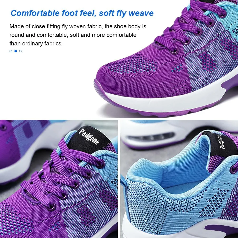 Padgene Womens Sneakers Air Cushion Running Shoes Lightweight Tennis Walking Shoes Mesh Breathable Gym Work Fashion Sneakers Athletic Comfortable Casual