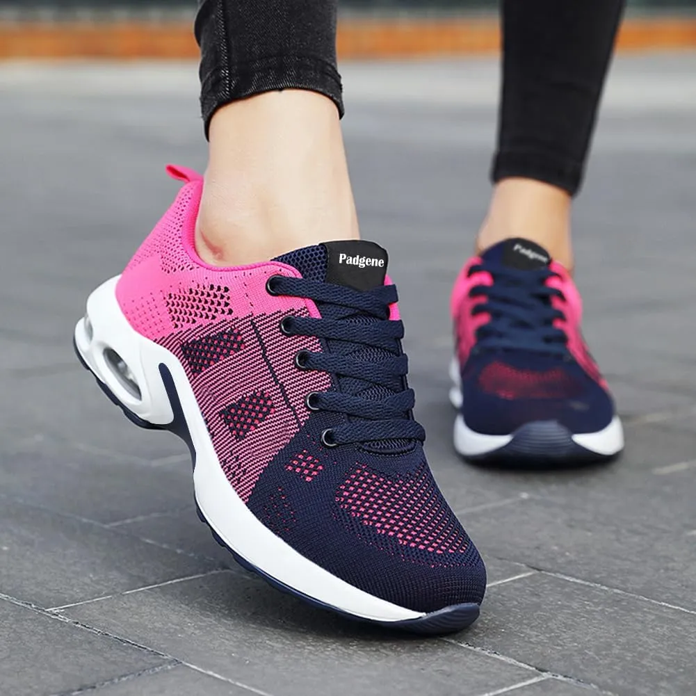 Padgene Womens Sneakers Air Cushion Running Shoes Lightweight Tennis Walking Shoes Mesh Breathable Gym Work Fashion Sneakers Athletic Comfortable Casual
