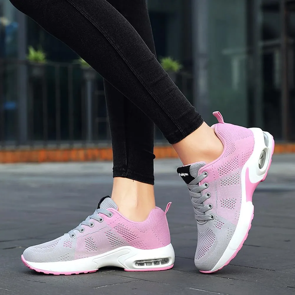 Padgene Womens Sneakers Air Cushion Running Shoes Lightweight Tennis Walking Shoes Mesh Breathable Gym Work Fashion Sneakers Athletic Comfortable Casual