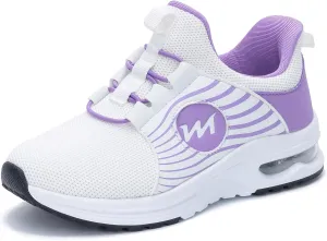 PERSOUL Kids Air Running Shoes Boys Girls Slip On Tennis Athletic Sneakers Breathable Lightweight Walking School Jogging Non Slip Footwear