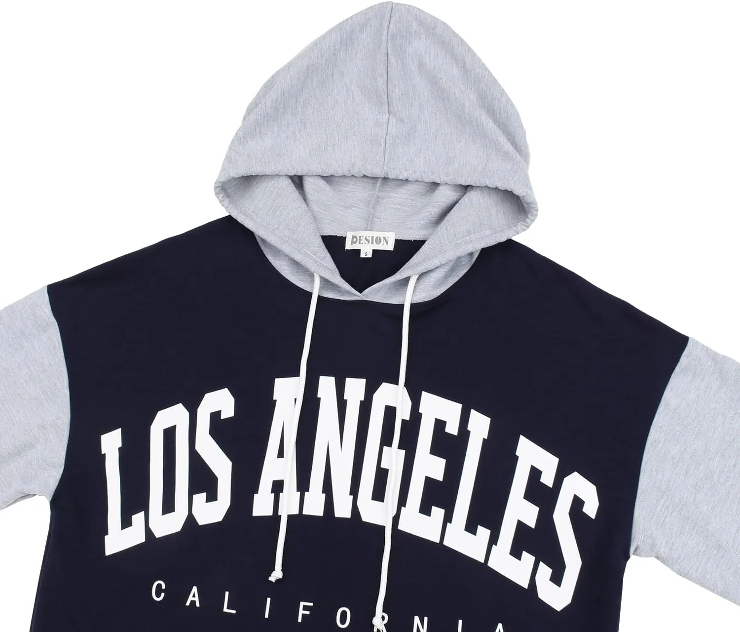 PESION Womens Pullover Hoodies Oversized Graphic Color Block Novelty Hoodie Sweatshirts with Pockets