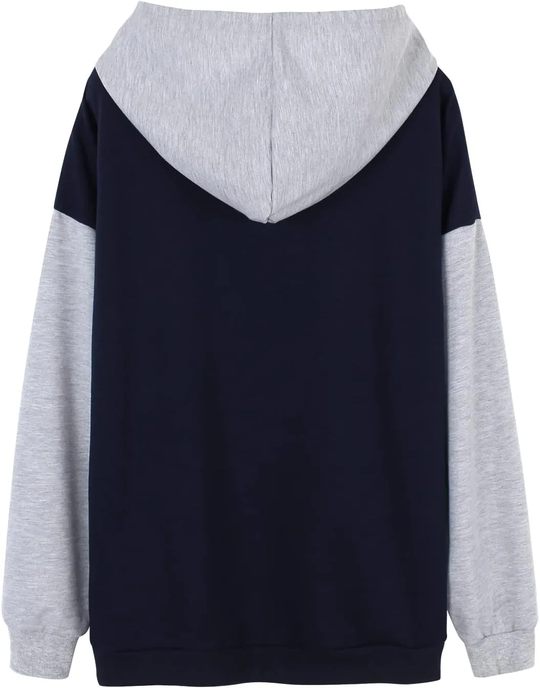 PESION Womens Pullover Hoodies Oversized Graphic Color Block Novelty Hoodie Sweatshirts with Pockets