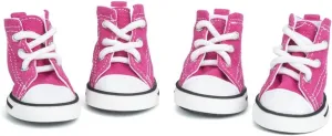 Pet Sports Dog Shoes, Puppy Canvas Sports Shoes, Non Slip Casual Shoes, Outdoor Adventure Non Slip Boots, and Sports hot Road Protection Dog and cat paw Protective Covers, 4PCS (Pink, 5#)