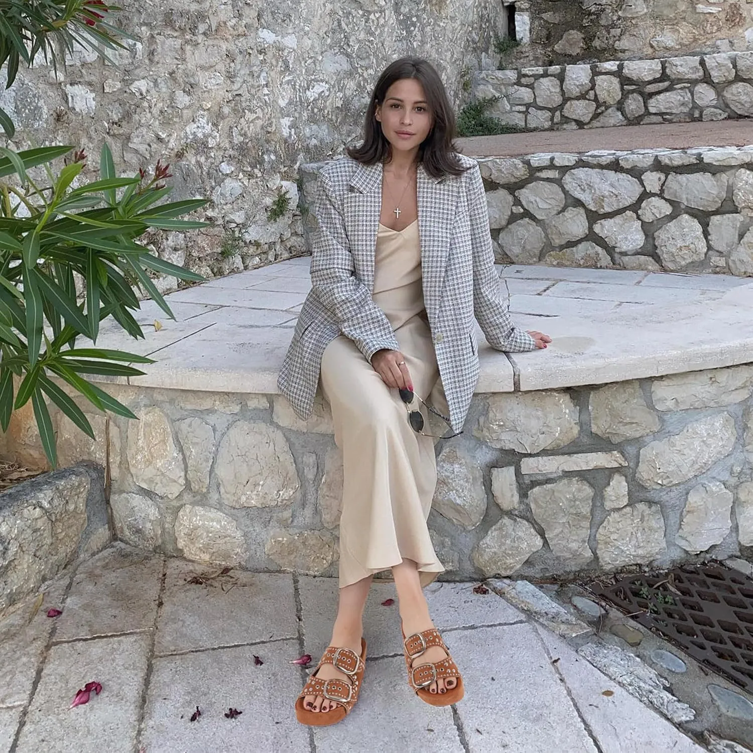 Platform Sandals For Women Raffia Espadrilles Open Toe Flatform Sandals Slip On Slide Sandals Casual Woven Sandals Summer Beach Sandals