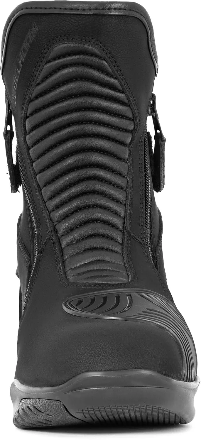 Rio Motorcycle Boots for Men and Women, PU Leather, Hipora Membrane, Ankle Protection, Two Long Zips, Antibacterial Insole, Reflective Elements, Sizes up to 48