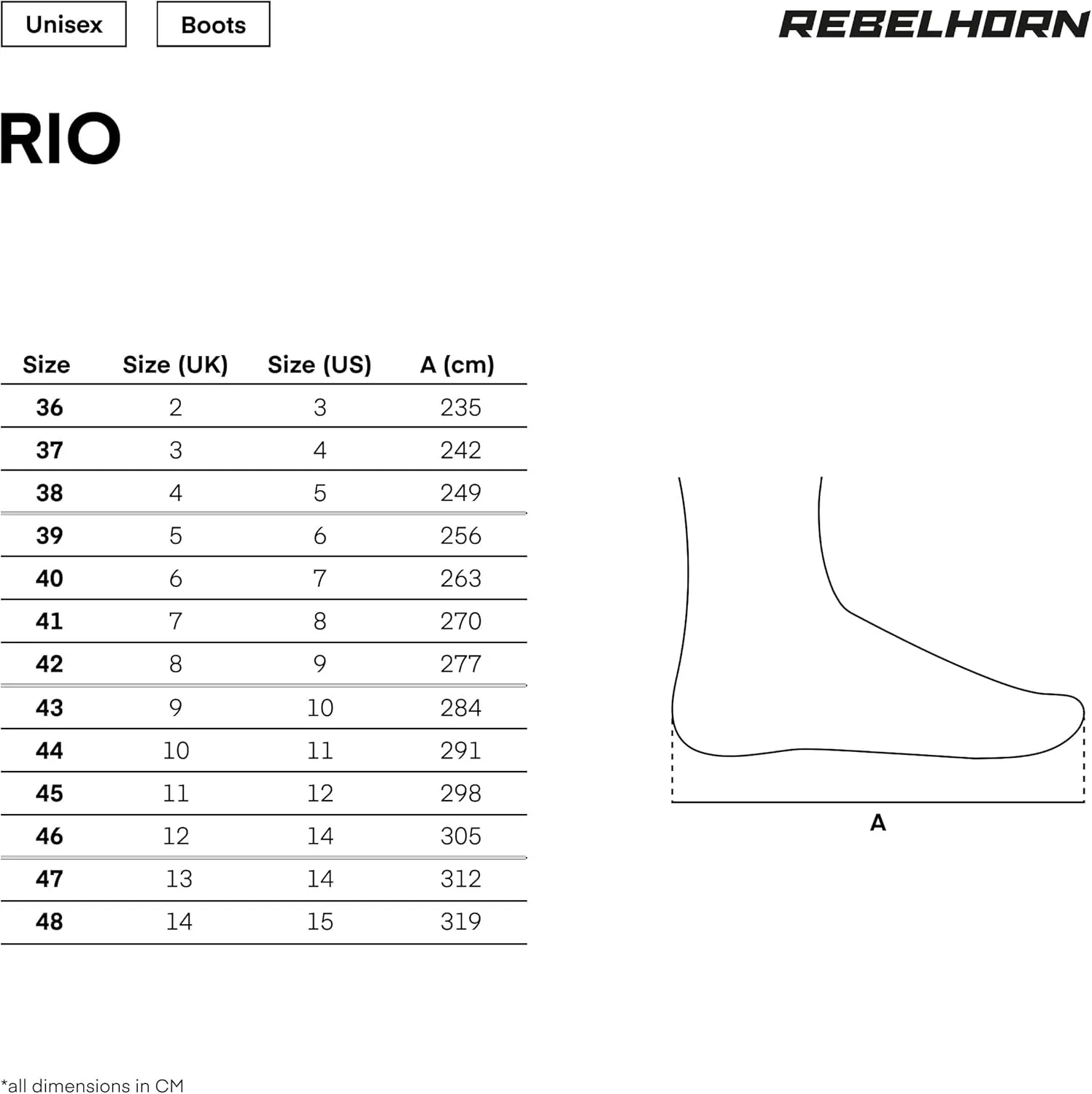 Rio Motorcycle Boots for Men and Women, PU Leather, Hipora Membrane, Ankle Protection, Two Long Zips, Antibacterial Insole, Reflective Elements, Sizes up to 48