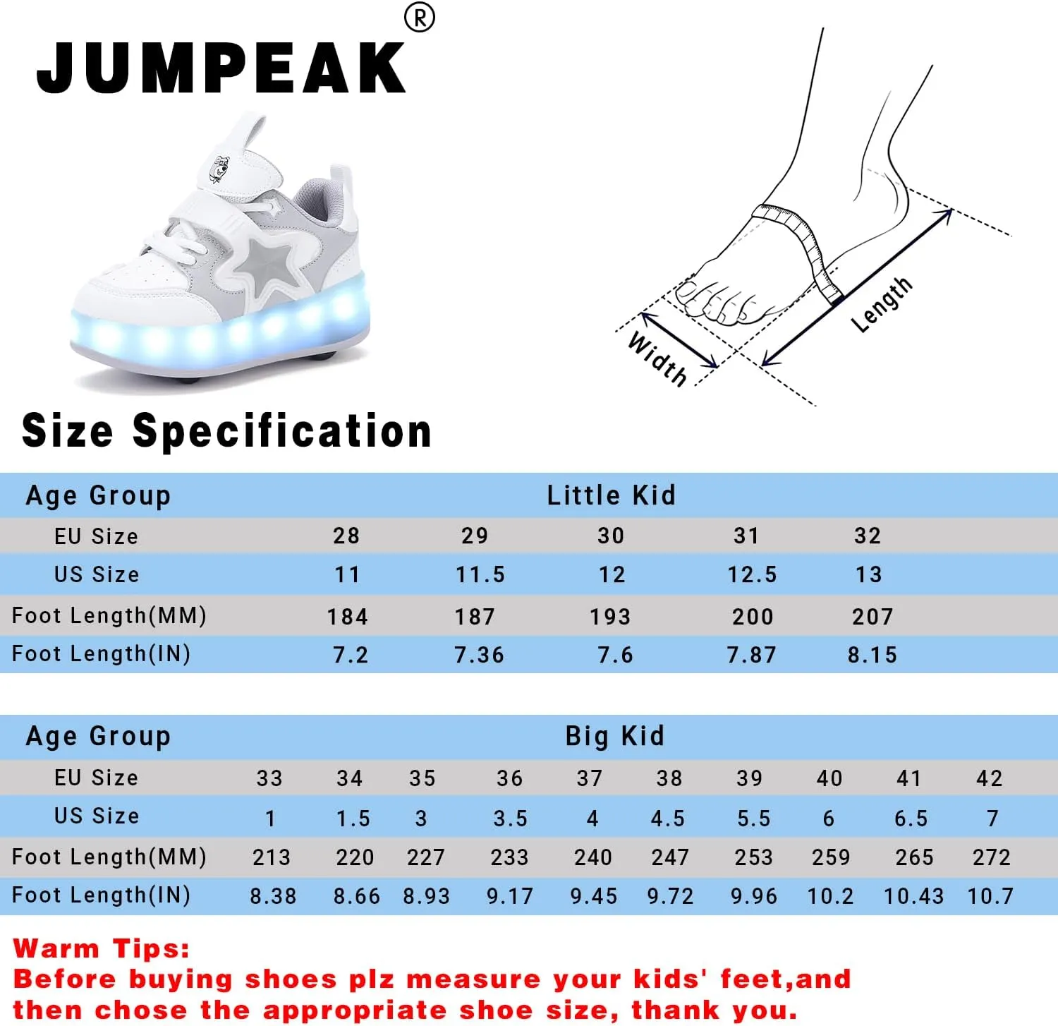 Roller Shoes with 16 LED Combinations for Girls Boys Roller Sneakers with 4-Wheels USB Rechargeable for Christmas Birthday Children Party Show Gift