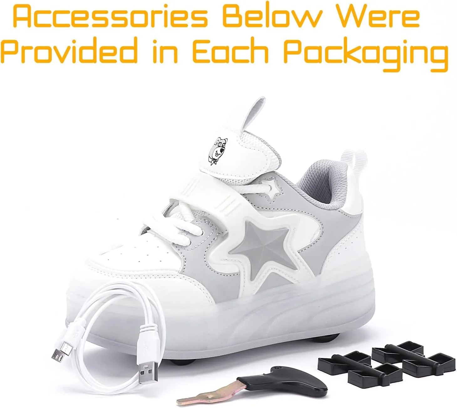 Roller Shoes with 16 LED Combinations for Girls Boys Roller Sneakers with 4-Wheels USB Rechargeable for Christmas Birthday Children Party Show Gift