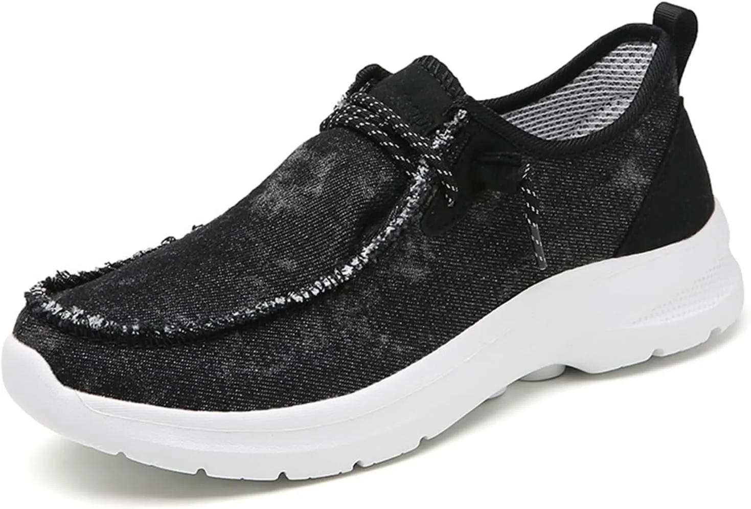 SACFOF Women’s Slip On Loafers Casual Shoes,Lace Up Comfortable Slip On Mesh Walking Shoes Fashion Lightweight Boat Shoes Sneaker