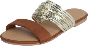 Sandals Women Open Toe Yoga Foam Non-Slip Shining Womens Sandals Unique Style Design Soft Comfortable Footbed Sandals