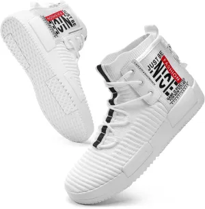 SANNAX Men's High Top Fashion Sneakers Lace Up Walking Shoes Breathable Running Shoes Casual Athletic Hip Hop Shoes for Men
