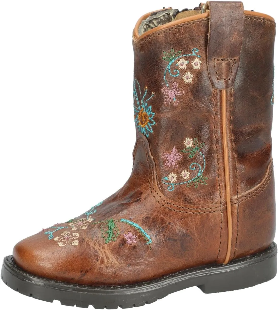 Smoky Mountain Women's Mesa Square Toe Pull On Brown Oil Distressed/Navy Crackle Boots