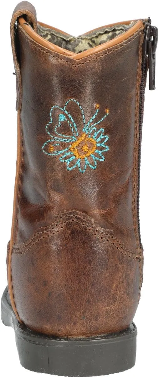 Smoky Mountain Women's Mesa Square Toe Pull On Brown Oil Distressed/Navy Crackle Boots