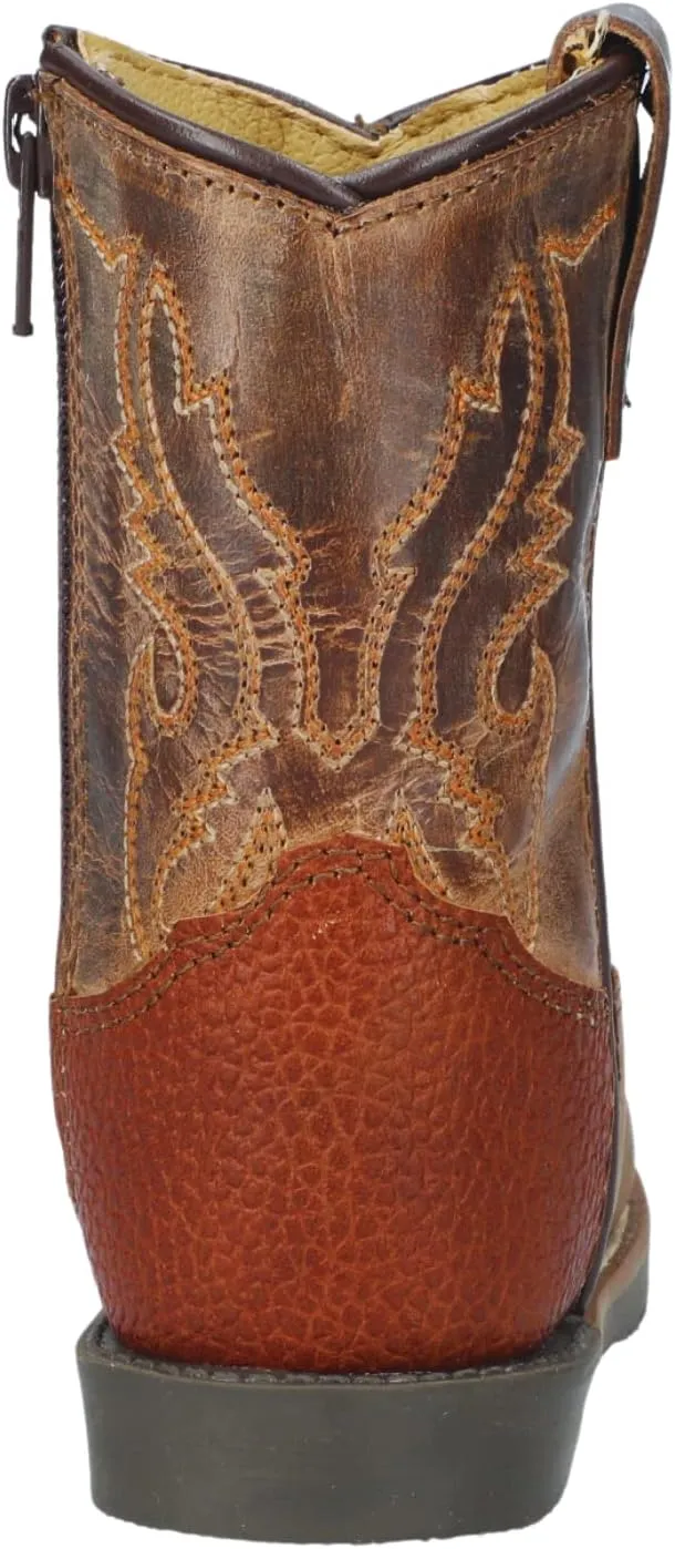 Smoky Mountain Women's Mesa Square Toe Pull On Brown Oil Distressed/Navy Crackle Boots