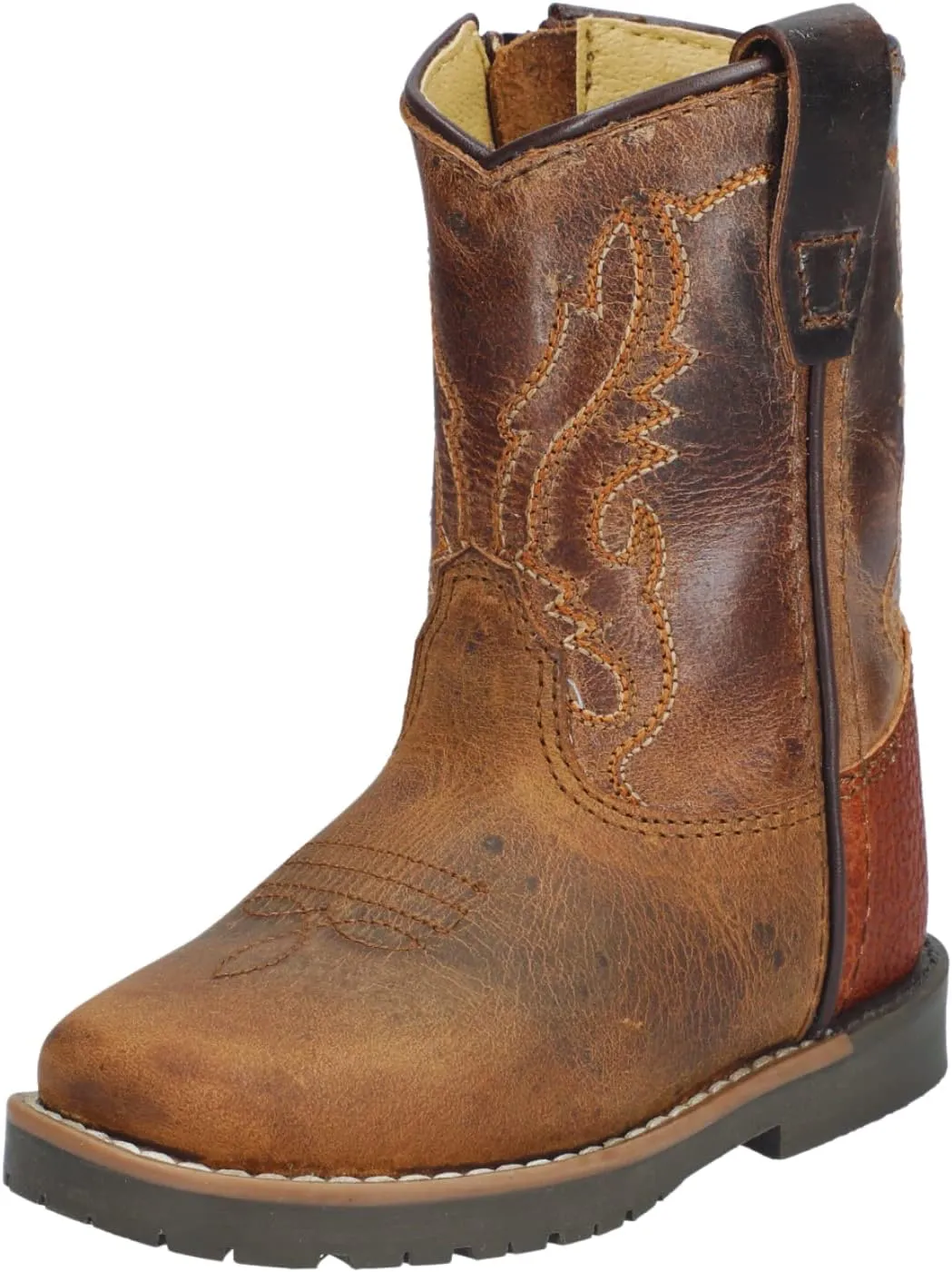 Smoky Mountain Women's Mesa Square Toe Pull On Brown Oil Distressed/Navy Crackle Boots