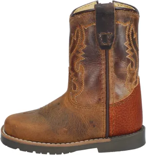 Smoky Mountain Women's Mesa Square Toe Pull On Brown Oil Distressed/Navy Crackle Boots