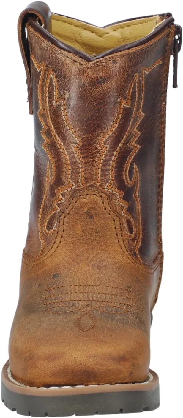 Smoky Mountain Women's Mesa Square Toe Pull On Brown Oil Distressed/Navy Crackle Boots