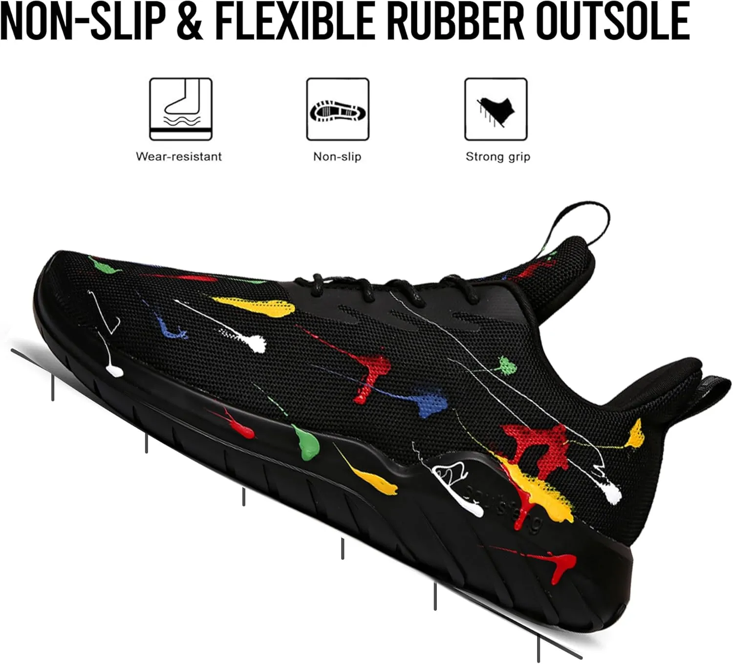 Soulsfeng Kids Tennis Shoes Lightweight Breathable Boys Running Shoe Fashion Walking Sneakers for Girls (Little Kid/Big Kid)