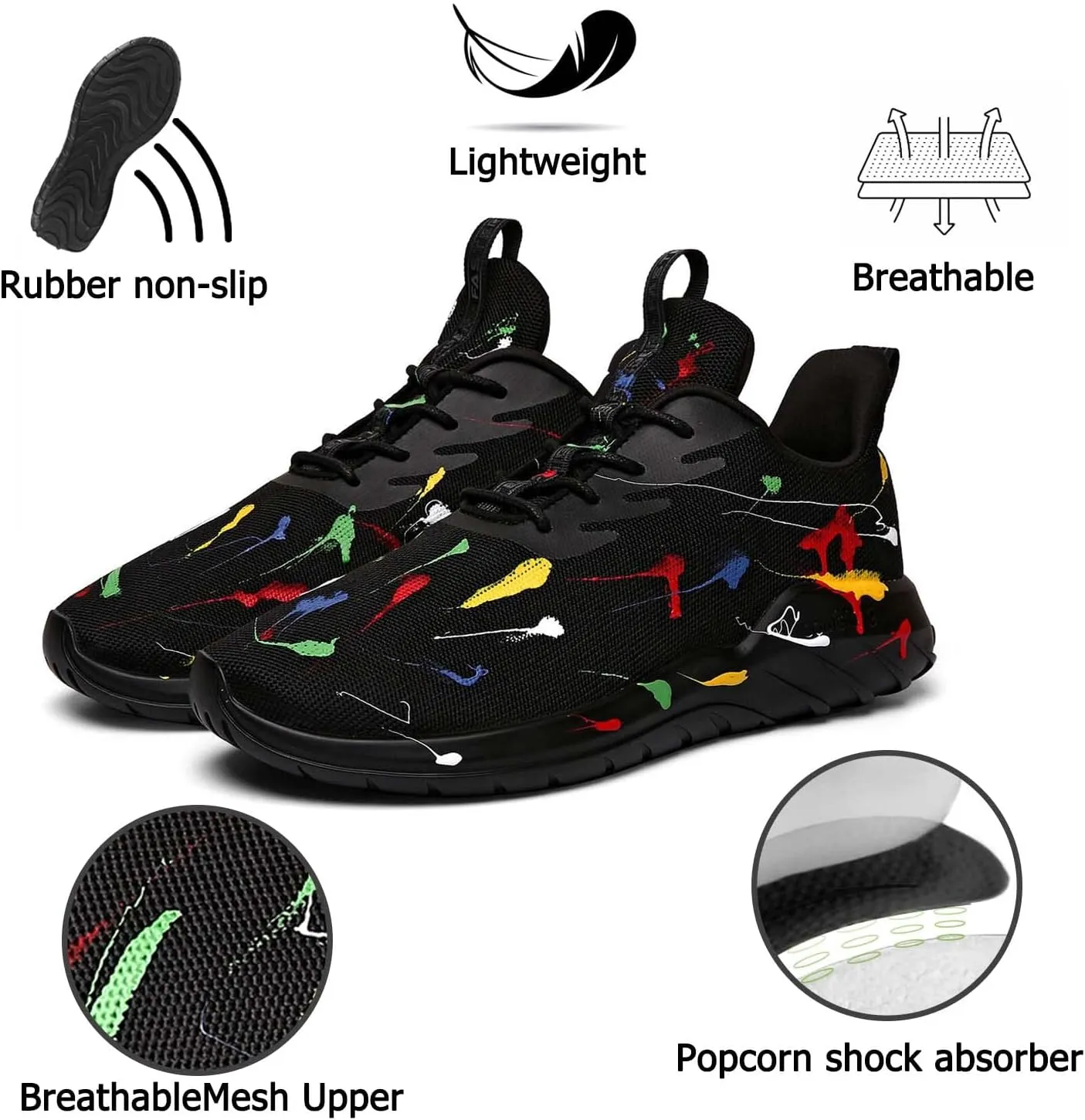 Soulsfeng Kids Tennis Shoes Lightweight Breathable Boys Running Shoe Fashion Walking Sneakers for Girls (Little Kid/Big Kid)