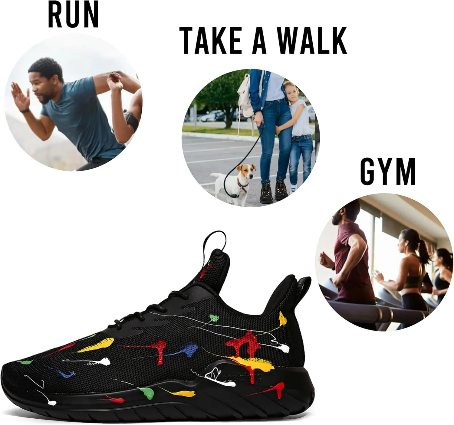 Soulsfeng Kids Tennis Shoes Lightweight Breathable Boys Running Shoe Fashion Walking Sneakers for Girls (Little Kid/Big Kid)