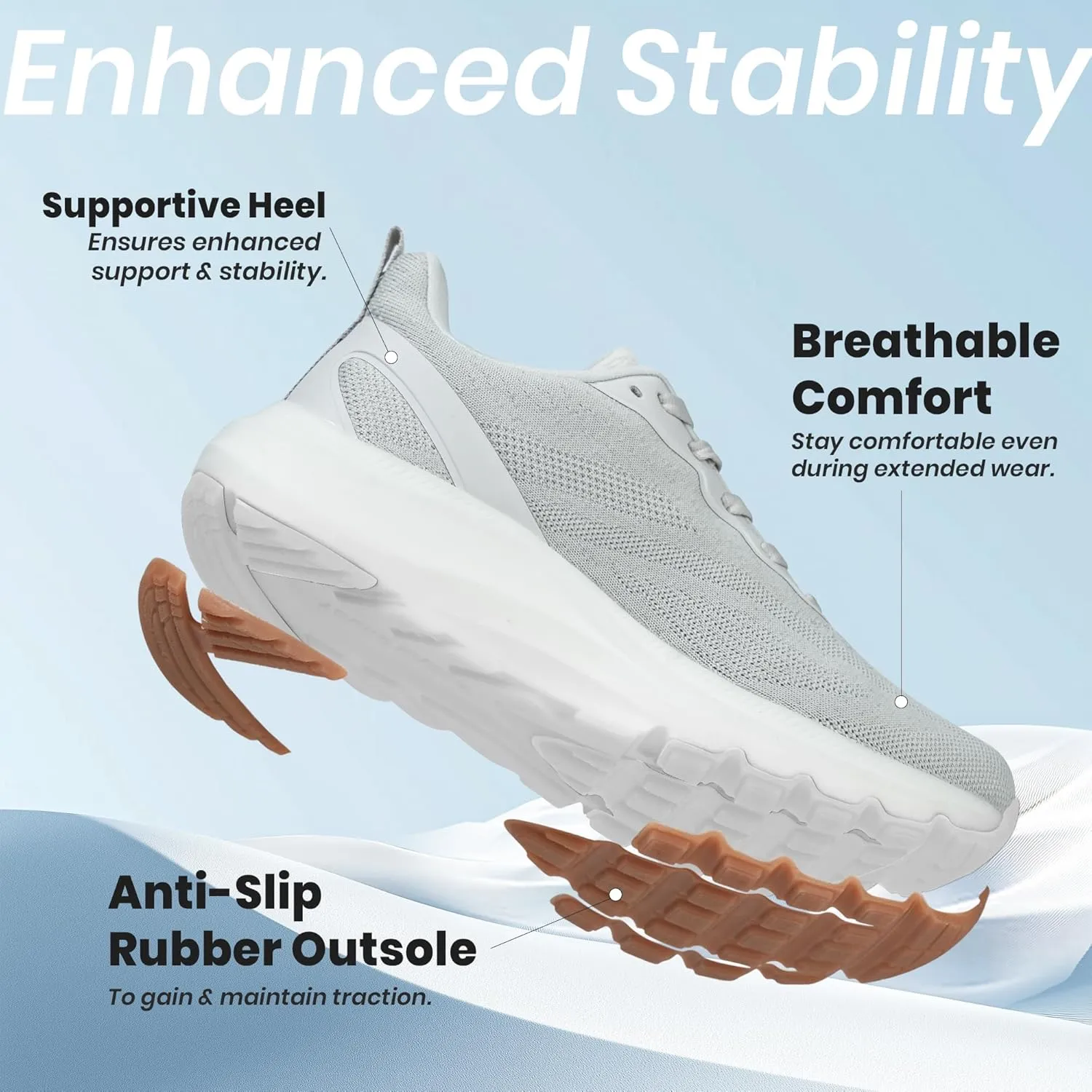 starmerx Women's Waterproof Breathable Utility Sneakers Lightweight Slip-Resistant Walking Shoes for All-Day Comfort