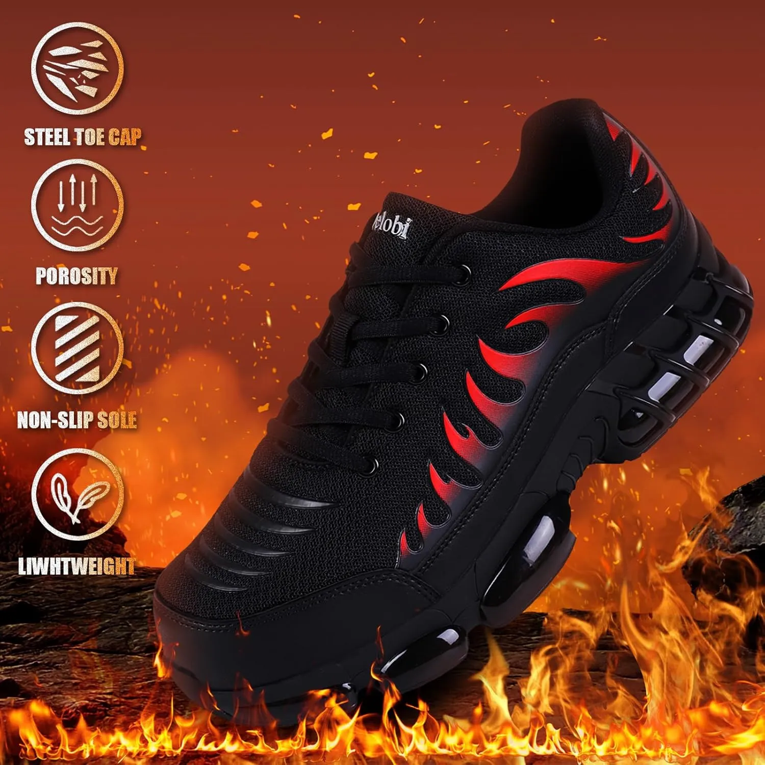 Steel Toe Shoes for Men Lightweight Comfortable Safety Shoes for Men Indestructible Work Shoes for Construction