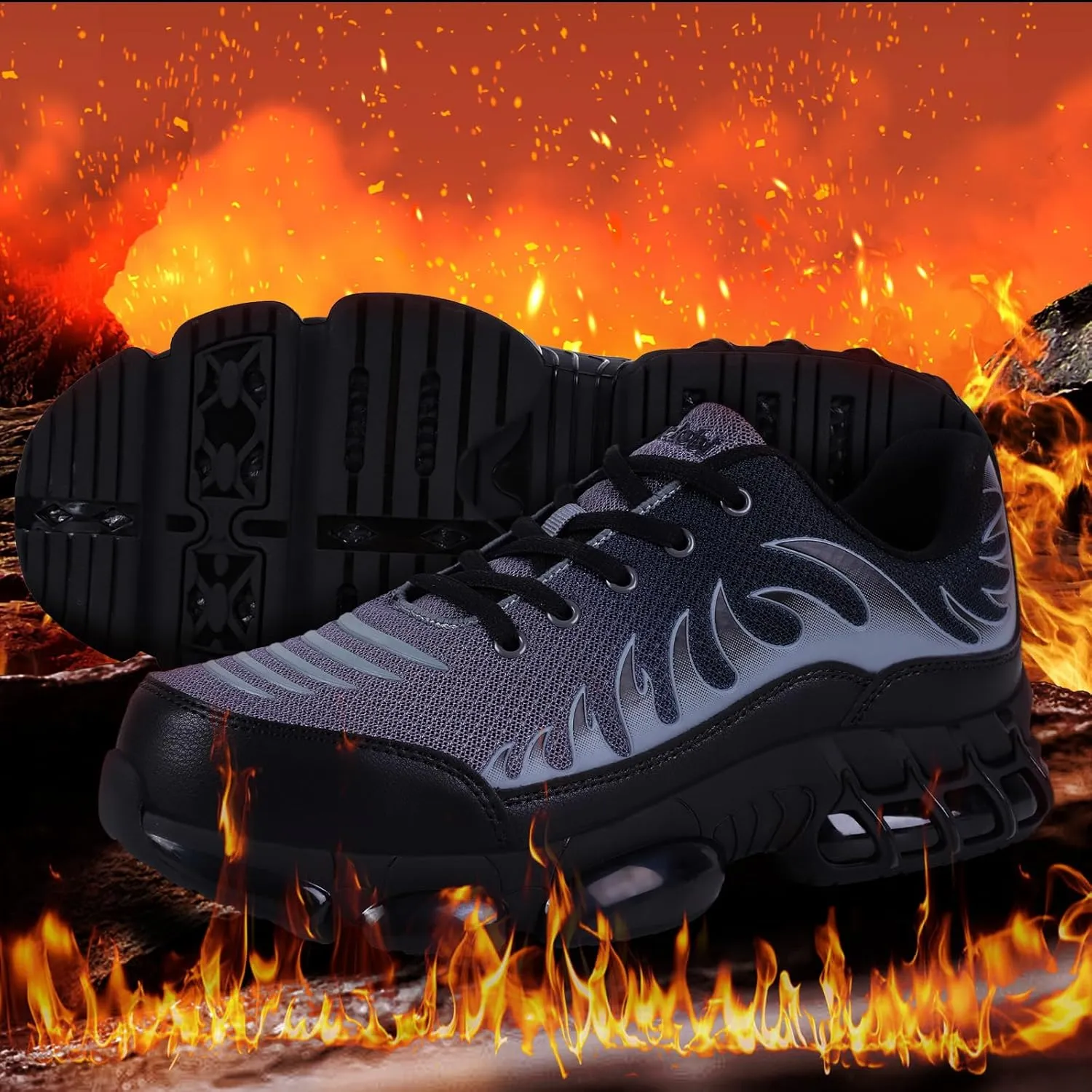 Steel Toe Shoes for Men Lightweight Comfortable Safety Shoes for Men Indestructible Work Shoes for Construction