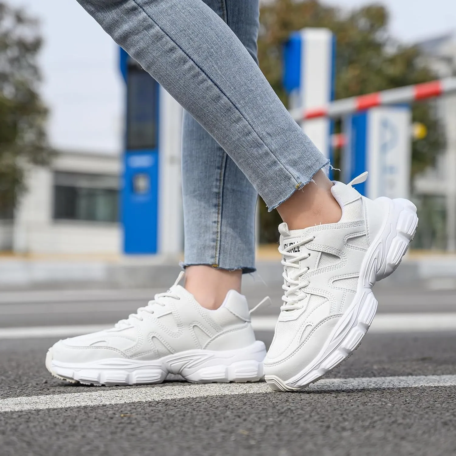 Steel Toe Shoes Women Safety Shoes Lightweight Comfortable Non Slip Thickened Sole Puncture Proof Steel Toe Sneakers Women Size 5.5-10