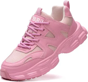 Steel Toe Shoes Women Safety Shoes Lightweight Comfortable Non Slip Thickened Sole Puncture Proof Steel Toe Sneakers Women Size 5.5-10