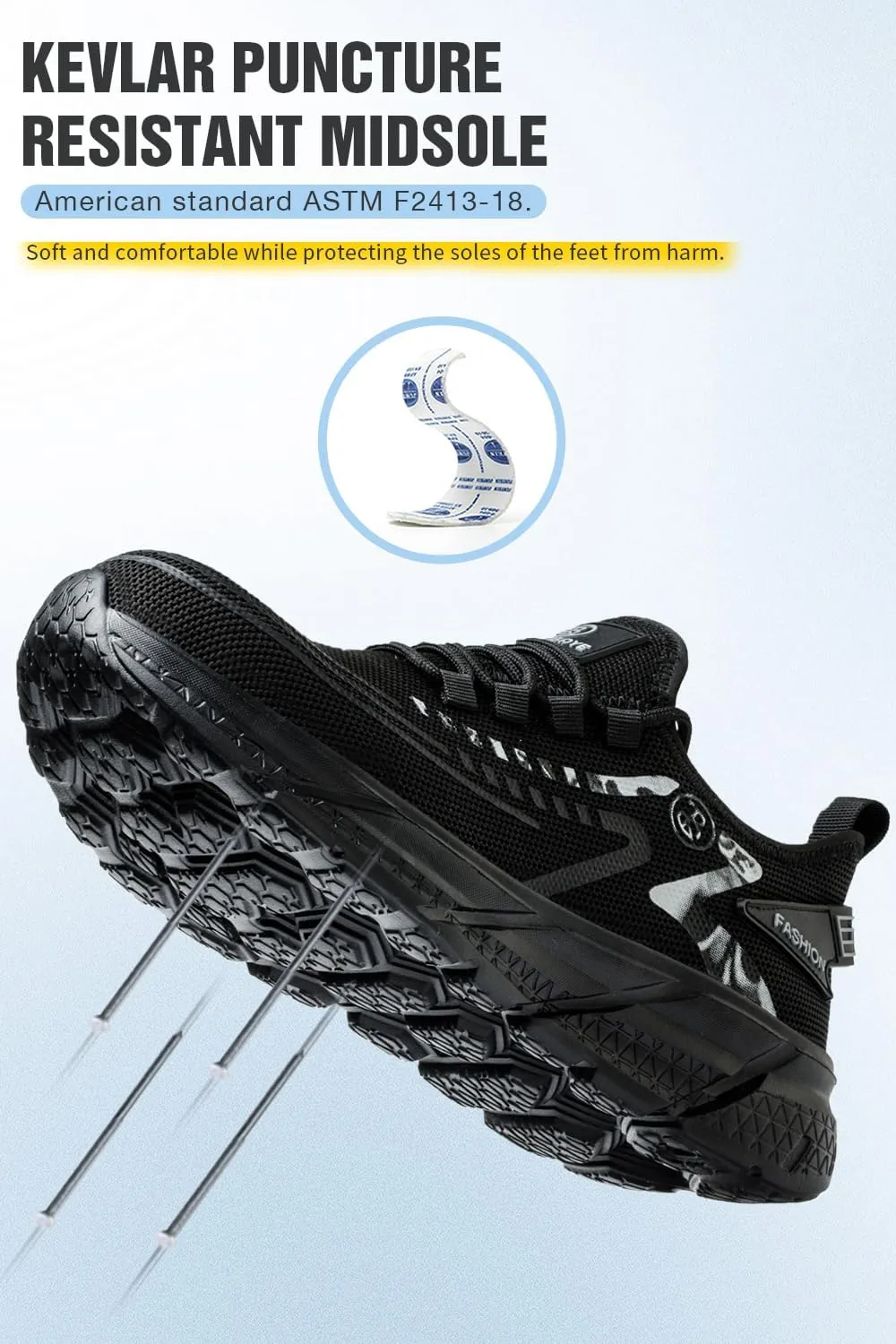 Steel Toe Sneakers Comfortable Safety Shoes for Men Steel Toe Shoes for Women Slip On Construction Work Shoes