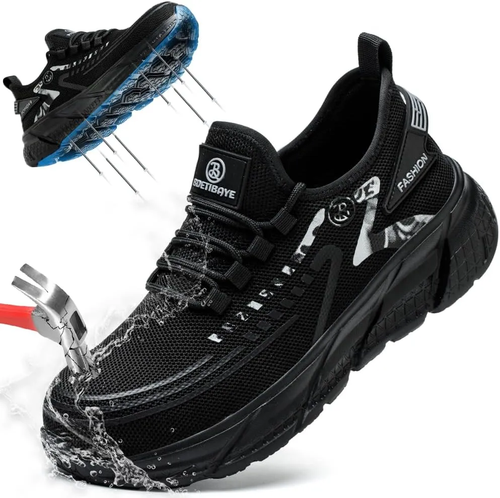 Steel Toe Sneakers Comfortable Safety Shoes for Men Steel Toe Shoes for Women Slip On Construction Work Shoes