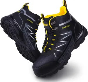 Steel Toe Work Boots for Men Non Slip Puncture Proof Safety Work Shoes for Men with Indestructible Construction Comfortable Perfect for Outdoor Work, Hiking, Construction