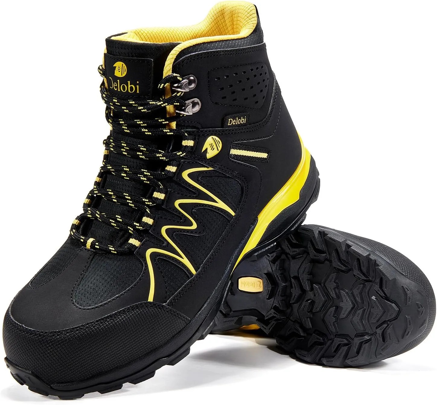 Steel Toe Work Boots for Men Non Slip Puncture Proof Safety Work Shoes for Men with Indestructible Construction Comfortable Perfect for Outdoor Work, Hiking, Construction