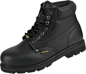 Steel Toe Work Safety Boots for Men, Comfortable Wide Work Shoes Durable Leather Non-Slip Oil-Resistant Lightweight Rubber Sole Construction Industrial Electrician Work Boots