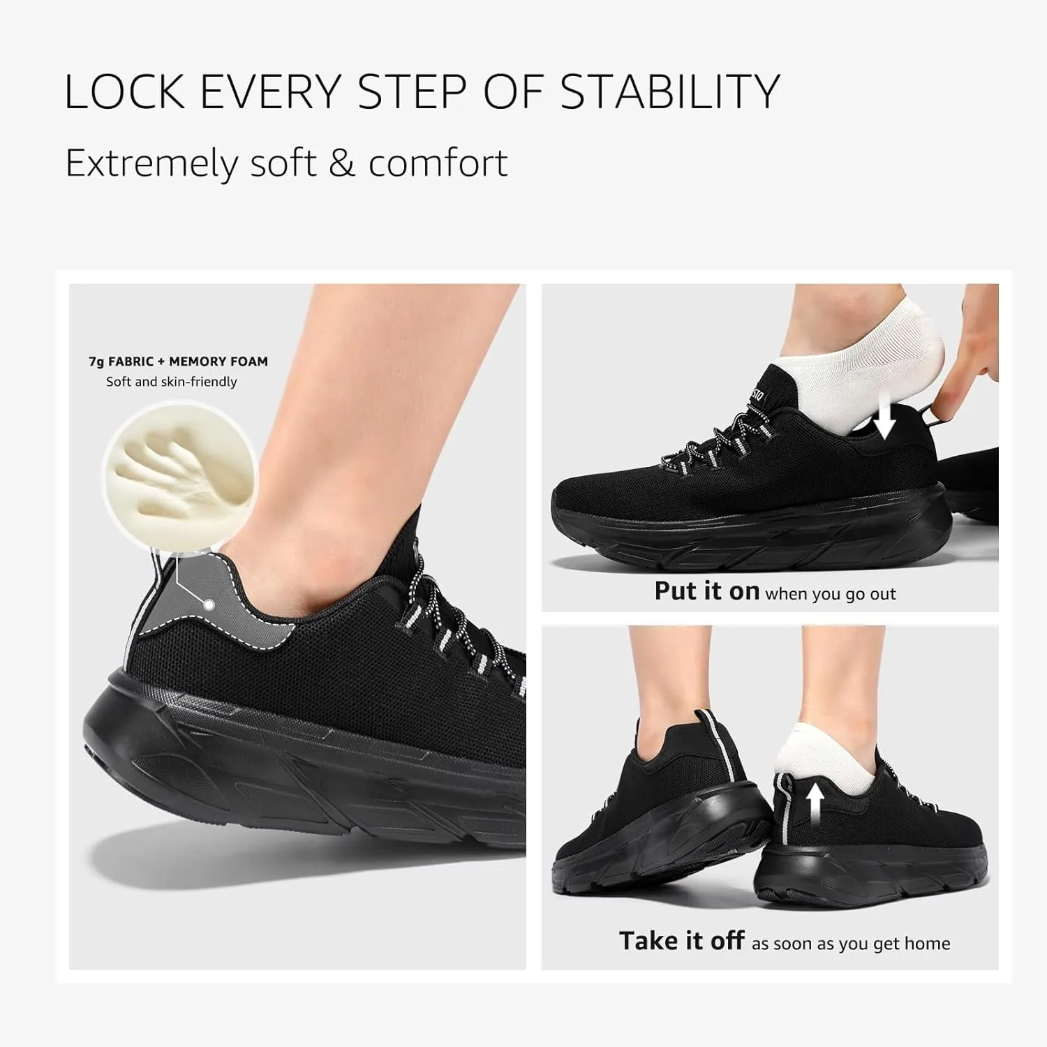 STQ Slip on Sneakers Women Orthopedic Walking Shoes for Plantar Fasciitis Relief