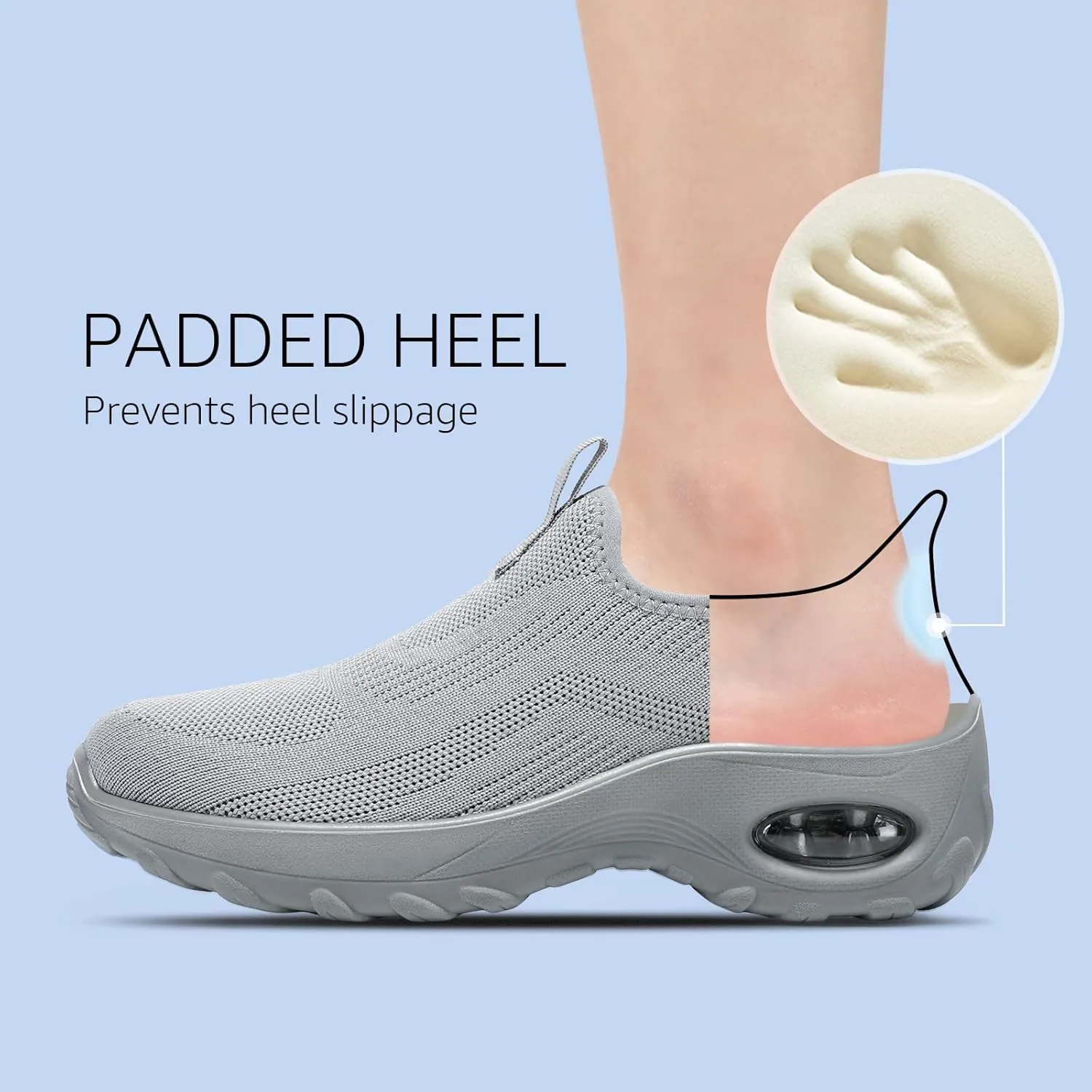 STQ Walking Shoes Women Slip On Sneakers Air Cushion Comfortable Breathable Lightweight Mesh Shoes Shock Absorbing Design Ideal for Plantar Fasciitis All Day Standing