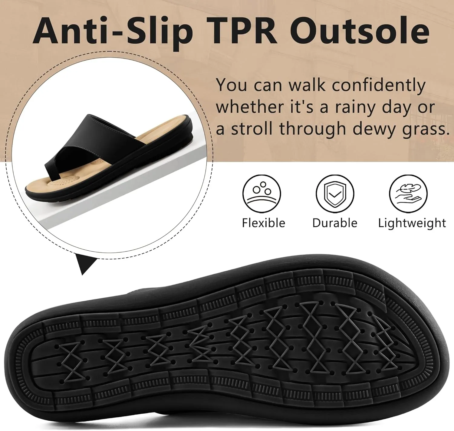 Summer Flat Sandals for Women: Comfortable Walking Dressy Slides for 2025 - Ladies Orthopedic Casual Shoes Indoor Outdoor