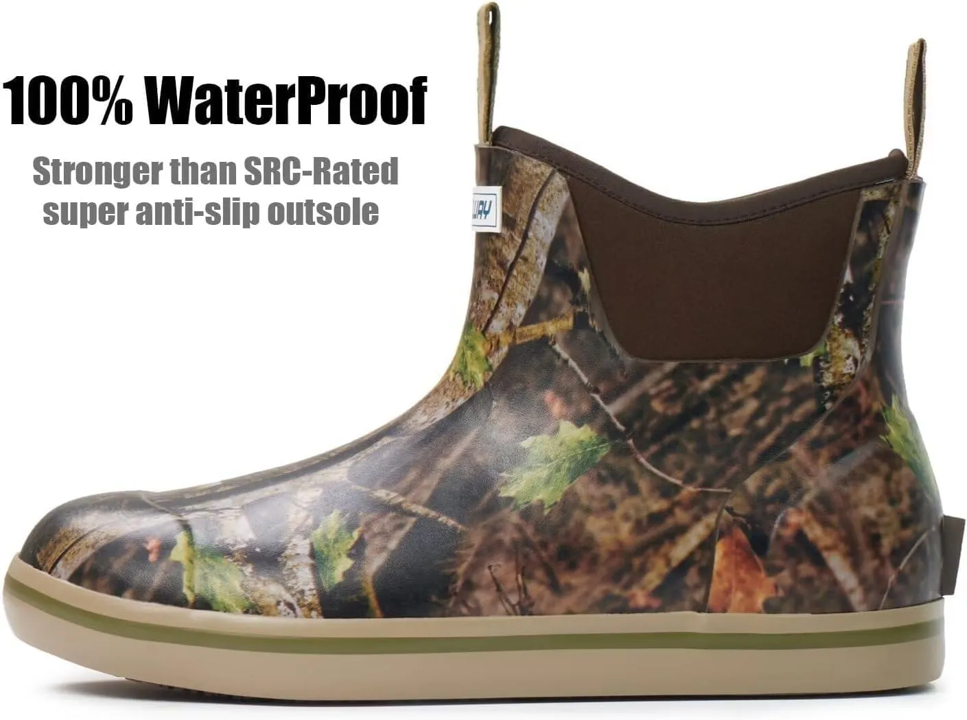 SUREWAY Women's Ankle Fishing Deck Boots for Women,Short Waterproof Neoprene Rubber Rain Boots,Lightweight Garden Work Shoes for Women,Upgraded Slip Resistant,Durable Comfortable