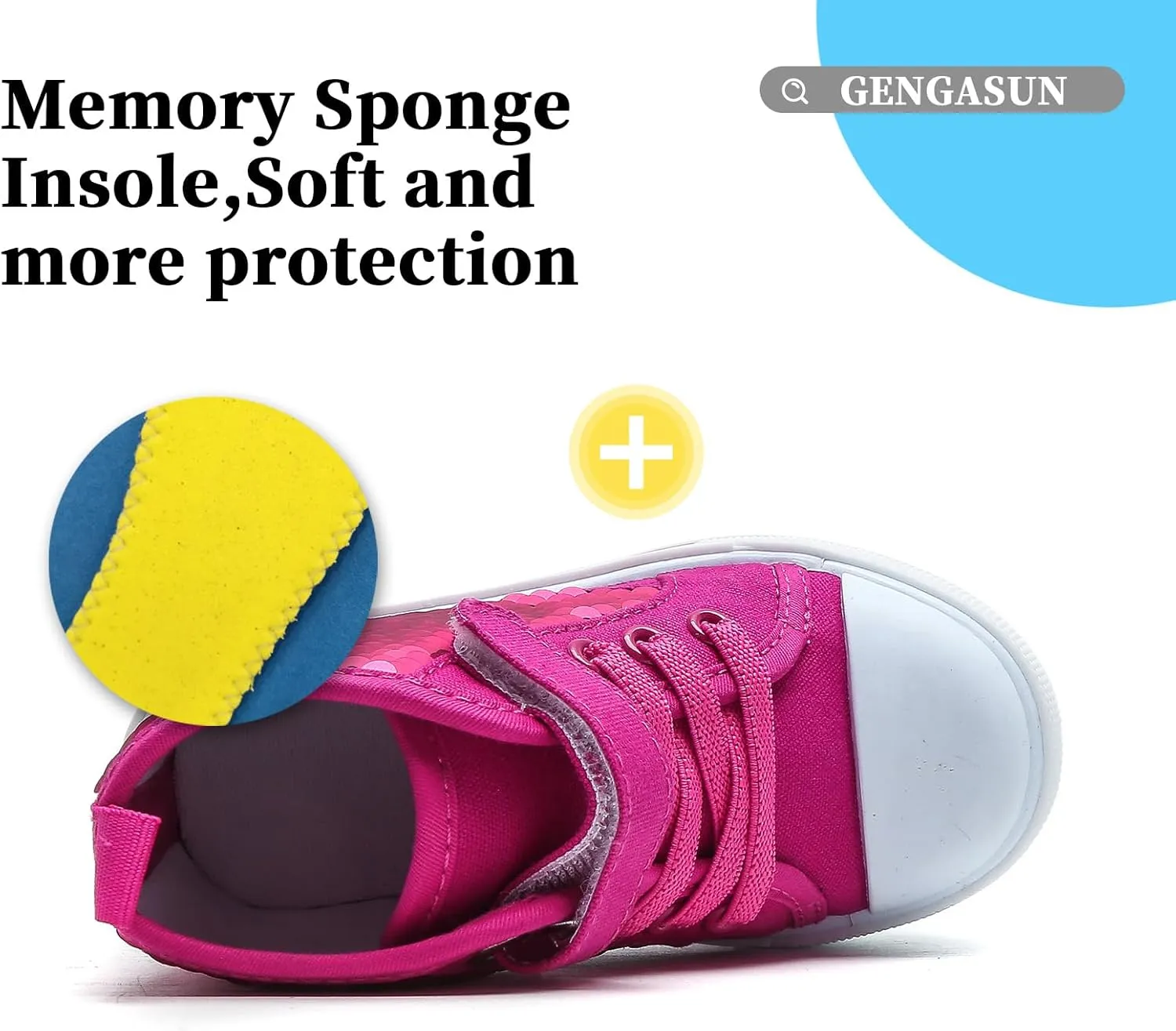 Toddler Girls Sneakers Kids High Top Casual Canvas Shoes with Sparkle Color Change Flipping Sequins