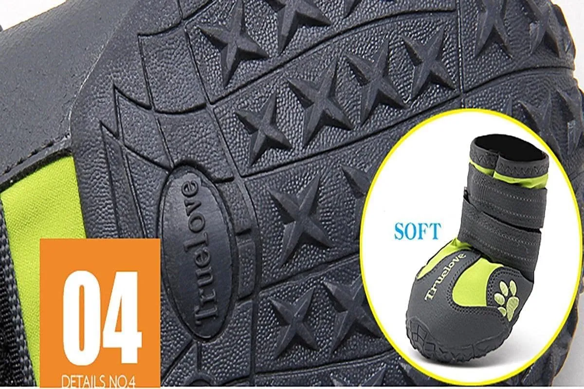 TRUE LOVE Dog Shoes Waterproof Anti-Slip Rain Boots with Reflective TLS3961